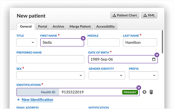 AI pre-filled patient fields marked for review